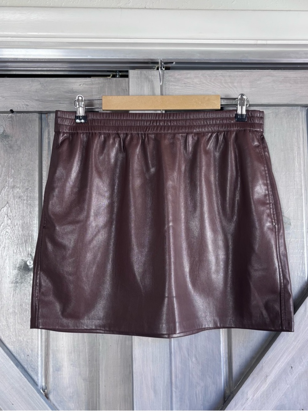 Aritzia Babaton Vegan Leather Mini Skirt BUNDLE Black AND Brown pockets boho - Picture 8 of 13